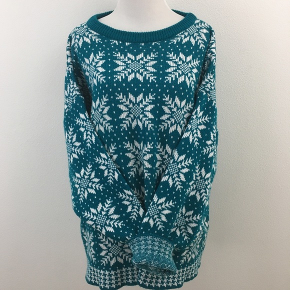 Teal & Snowflake Sweater - Picture 4 of 12